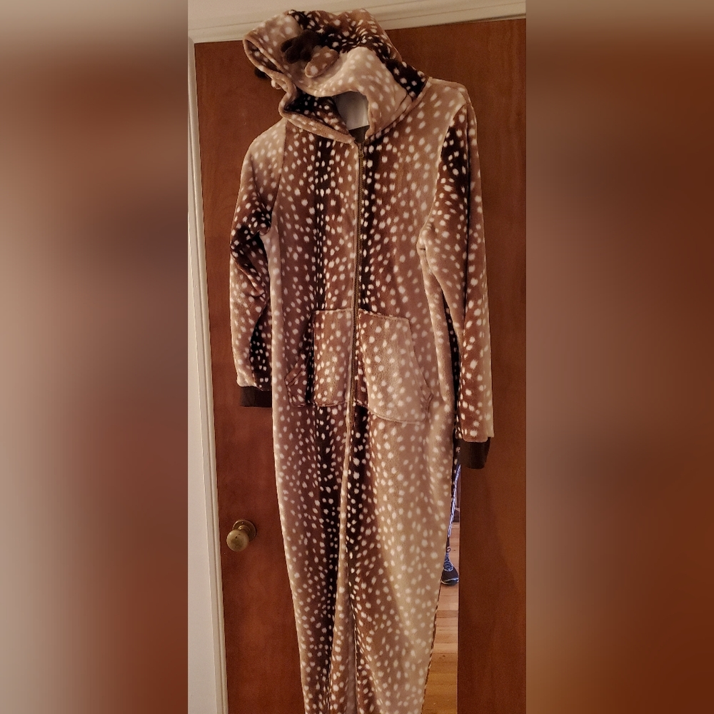 Deer print union suit women's pajamas / or costume